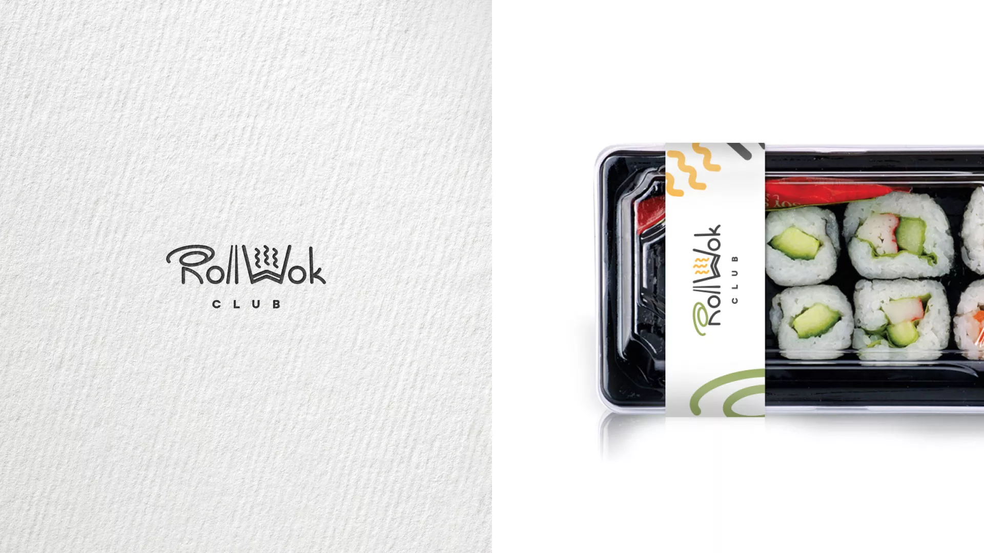 Разработка логотипа и фирменного стиля суши-бара «Roll Wok Club» в Шарье