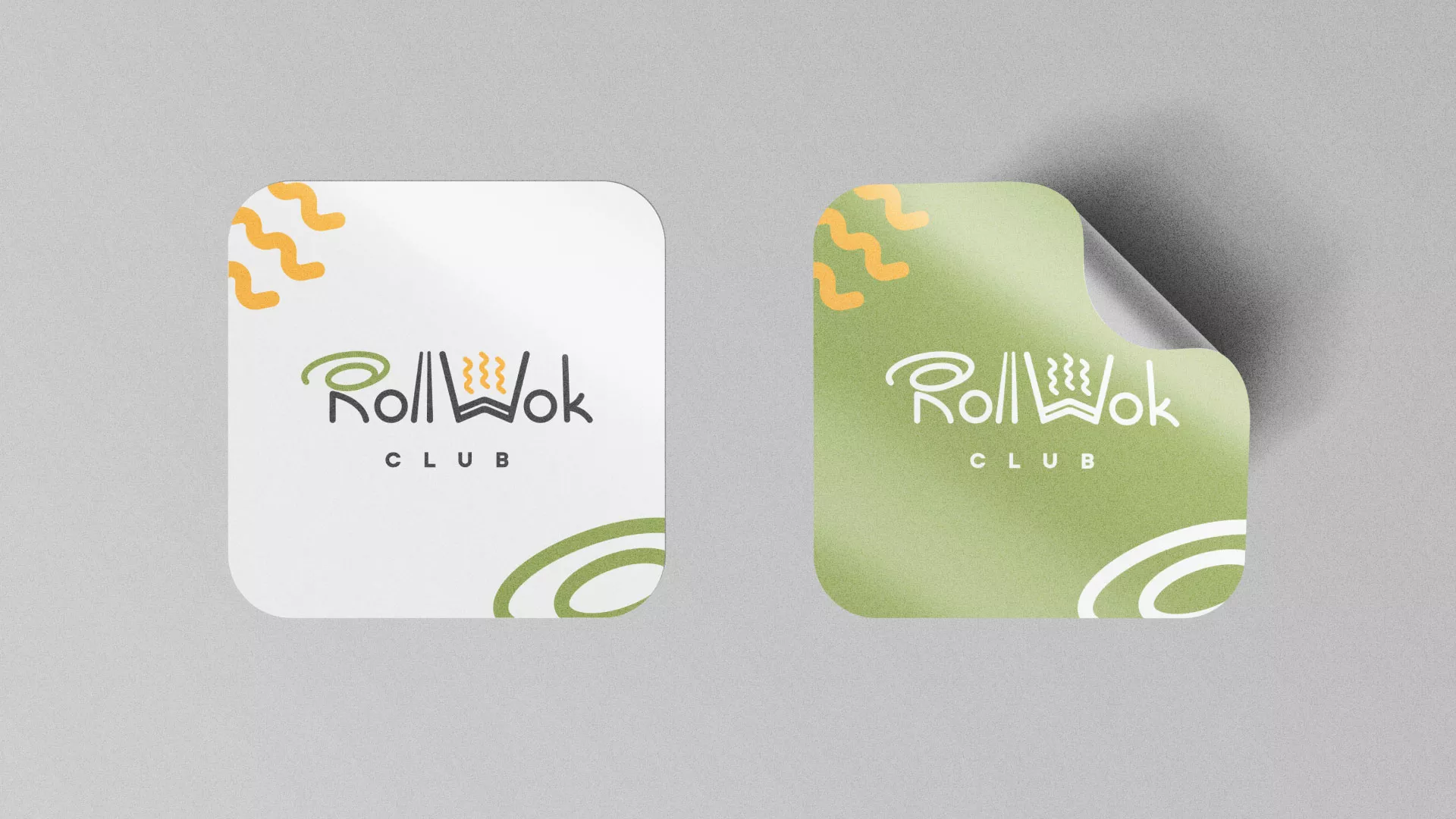 Разработка логотипа и фирменного стиля суши-бара «Roll Wok Club» в Шарье