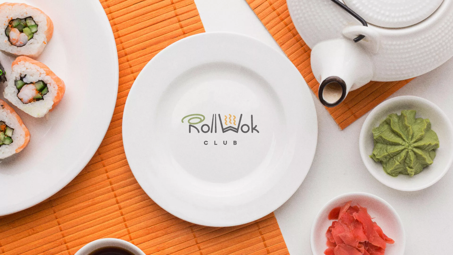 Разработка логотипа и фирменного стиля в Шарье для суши-бара «Roll Wok Club» Разработка логотипа и фирменного стиля в Шарье для суши-бара «Roll Wok Club»