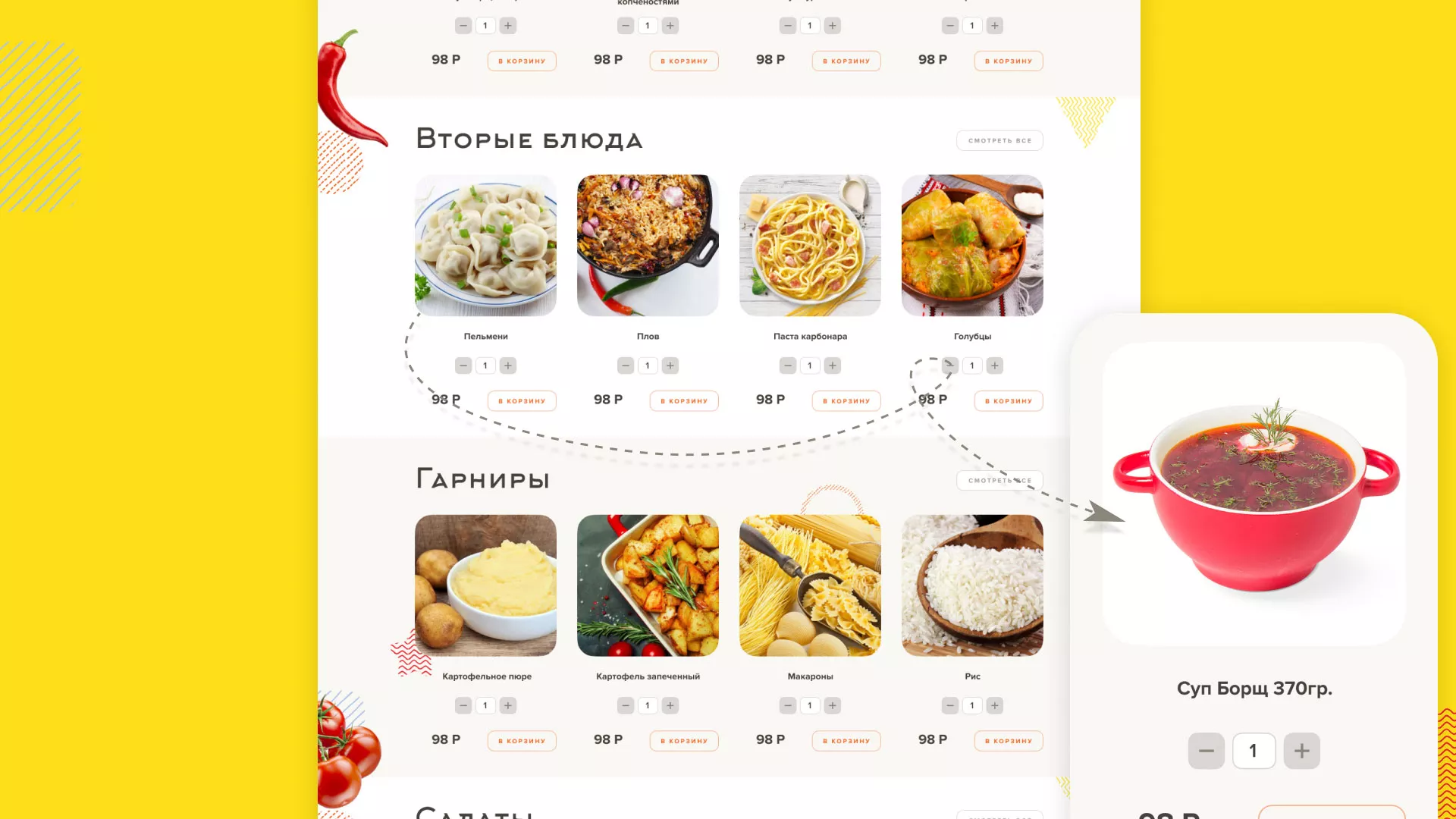 Разработка сайта кафе-столовой «Суп-Мясо-Салат» в Шарье